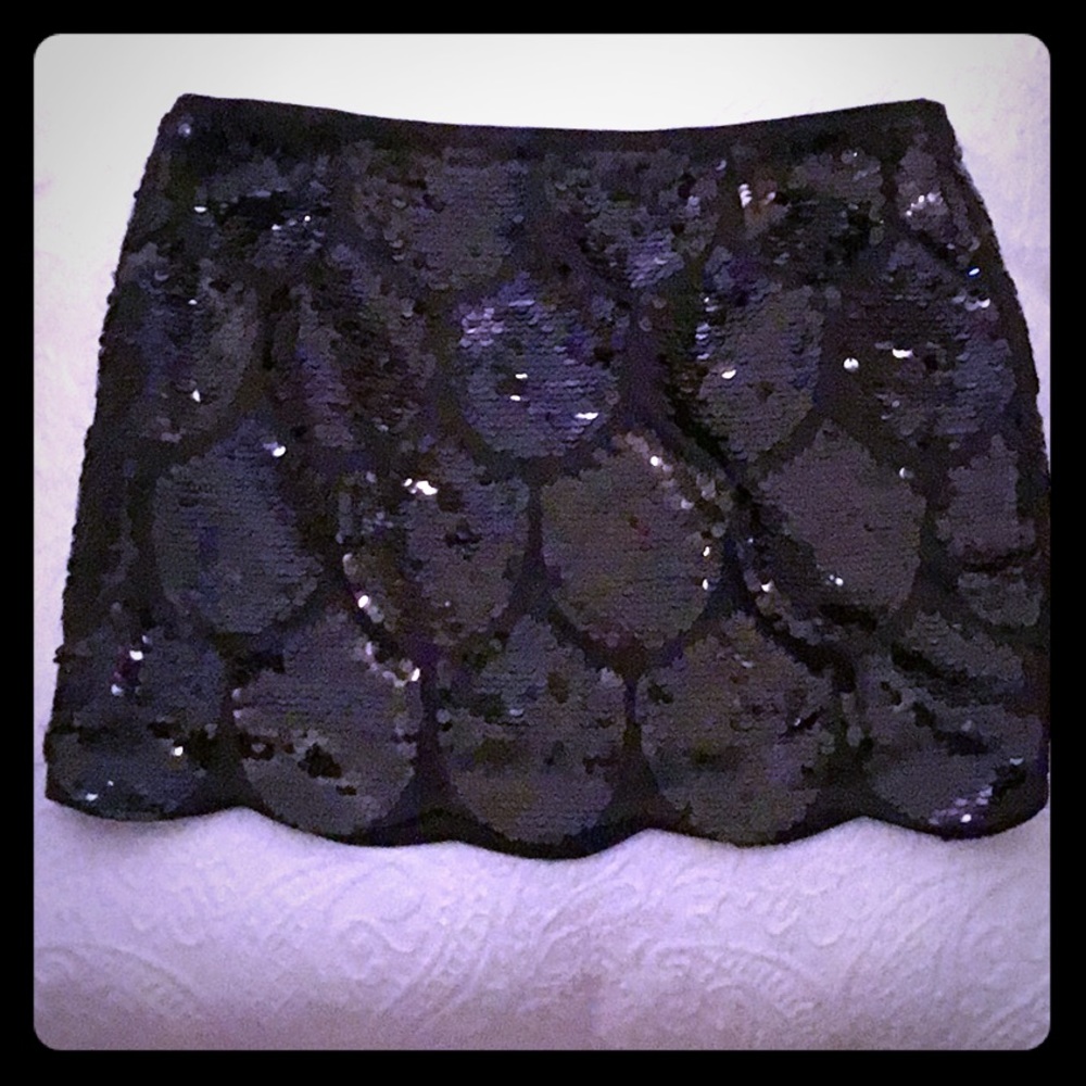 Faith black sequin skirt